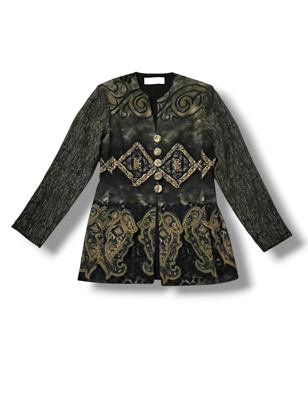 Platinum Dorothy Schoelen Blazer Medium 5 button Art to Wear Whimsigoth 80s/90s